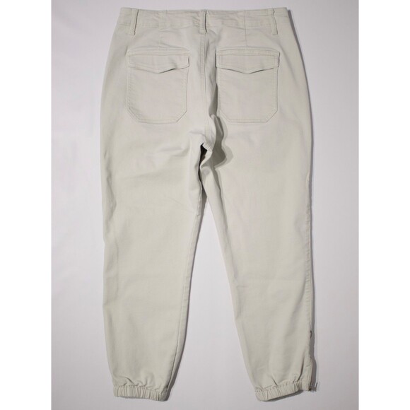Cabi Compass Cropped Jogger Pants Cotton Stretch Light Beige Women Size 10 (B4) - Picture 3 of 14